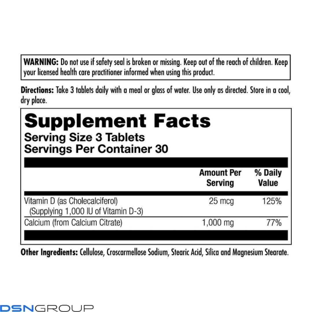 Calcium Citrate D3 1000mg - 90 tabs