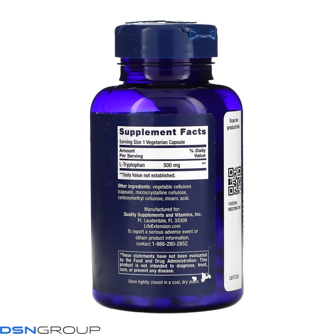L-Tryptophan 500mg - 90 vcaps (Пошкоджена банка)