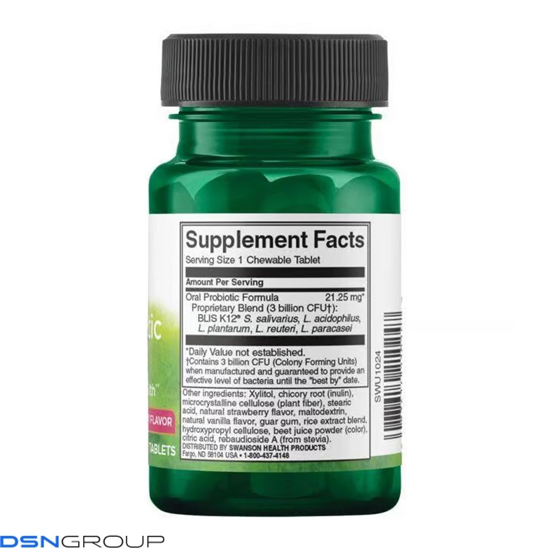 Oral Probiotic Formula 3 billion Cfu - 30 tabs Natural Strawberry