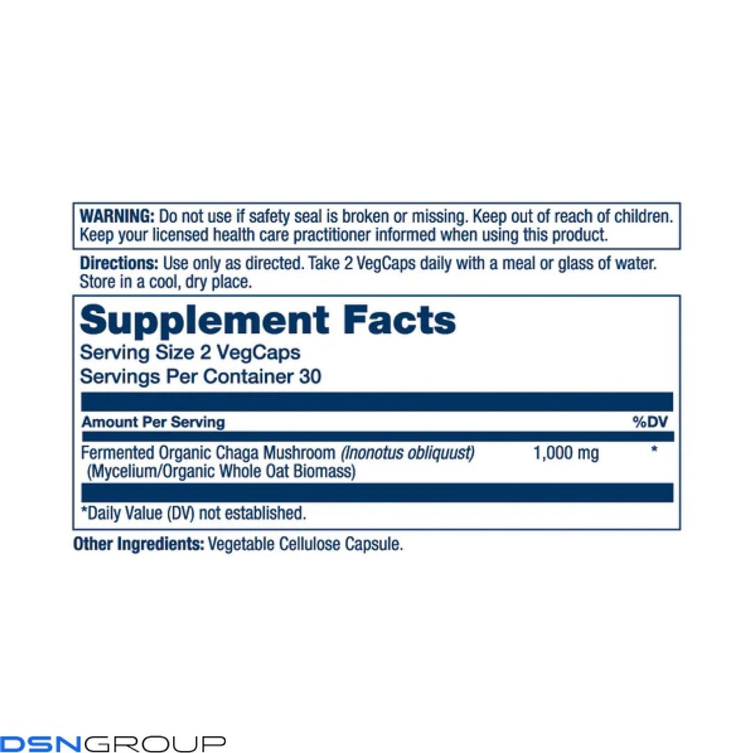Fermented Chaga Mushroom 1000mg - 60 vcaps