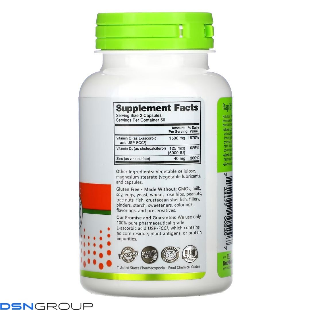 Vitamin C+D3 & Zinc - 100 caps (Пошкоджена банка+затерта дата)
