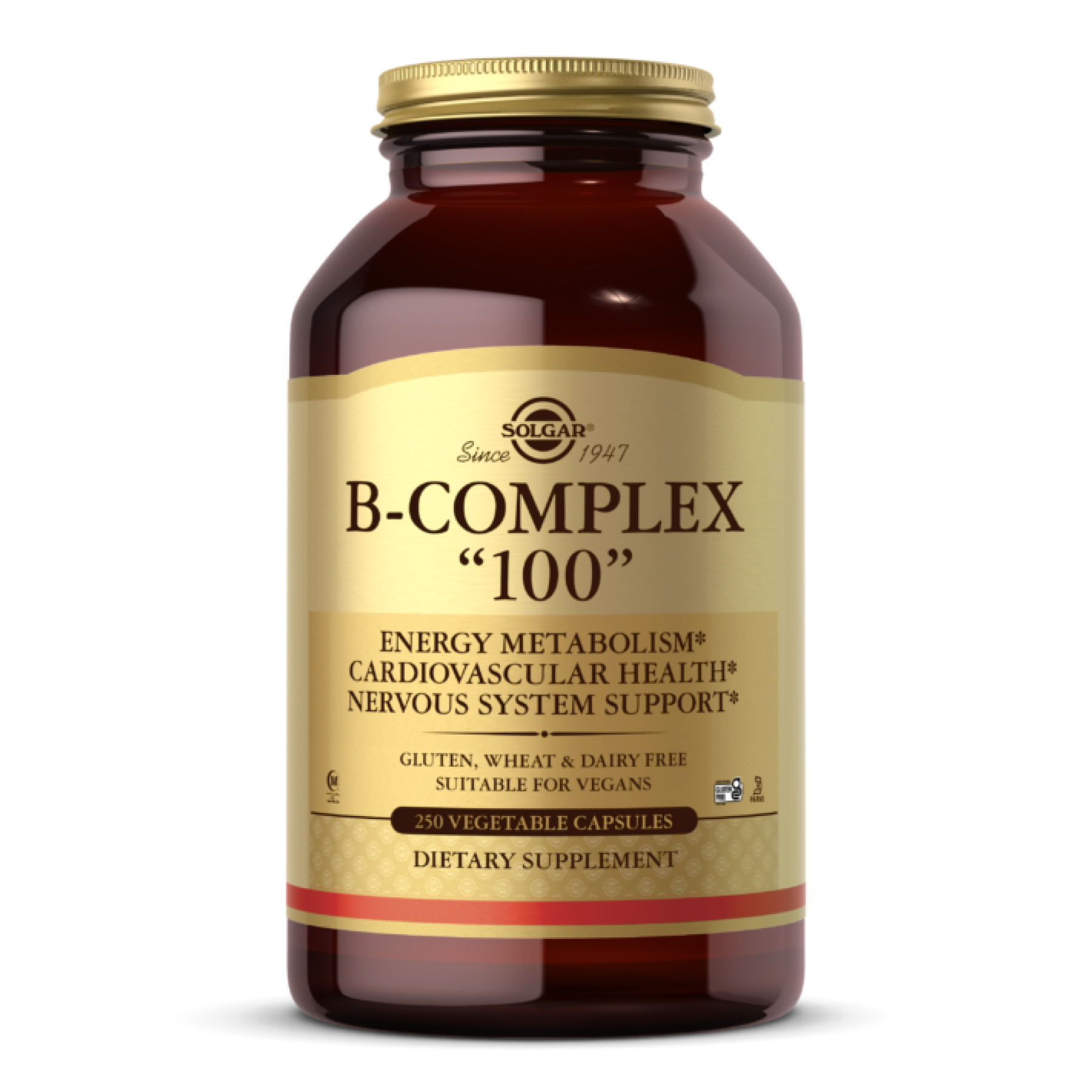 Вітаміни групи B Solgar B-Complex 100, 250 веганських капсул
