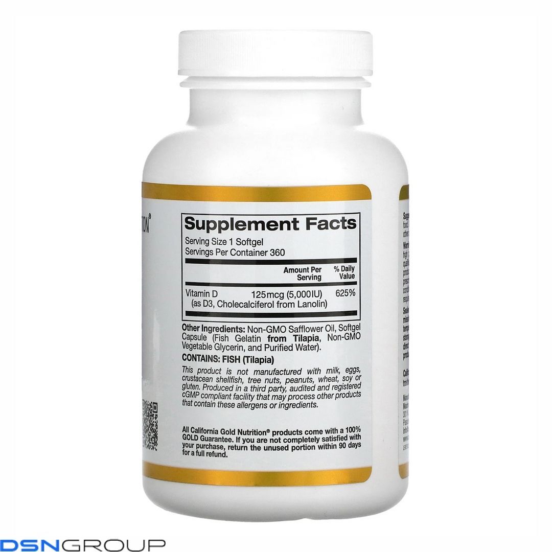 Vitamin D3 125mcg (5000IU) - 360 fish softgels