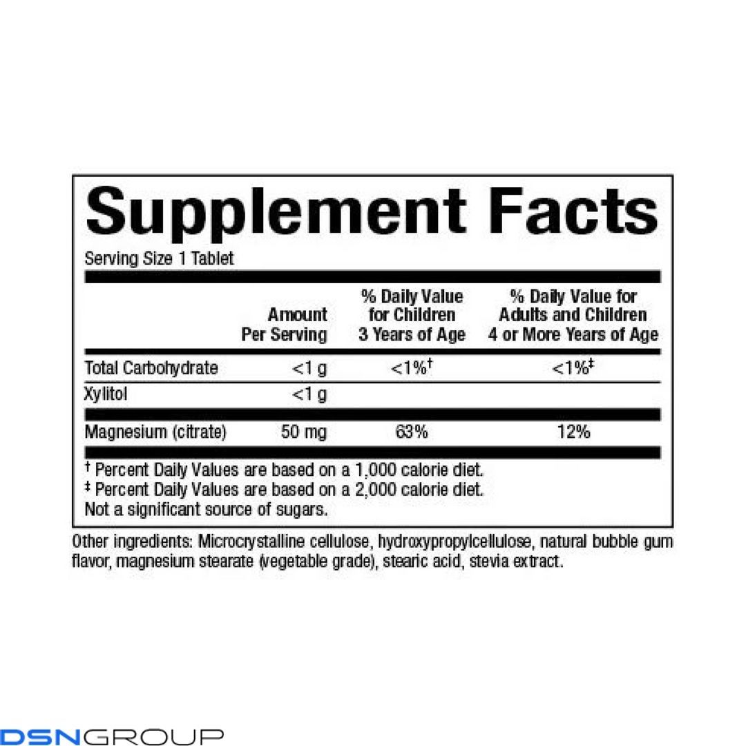 Magnesium Citrate 50mg - 60 tabs Bubble Gum