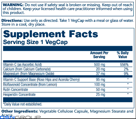Vitamin C with Bioflavonoid Concentrate 500mg - 100 vcaps