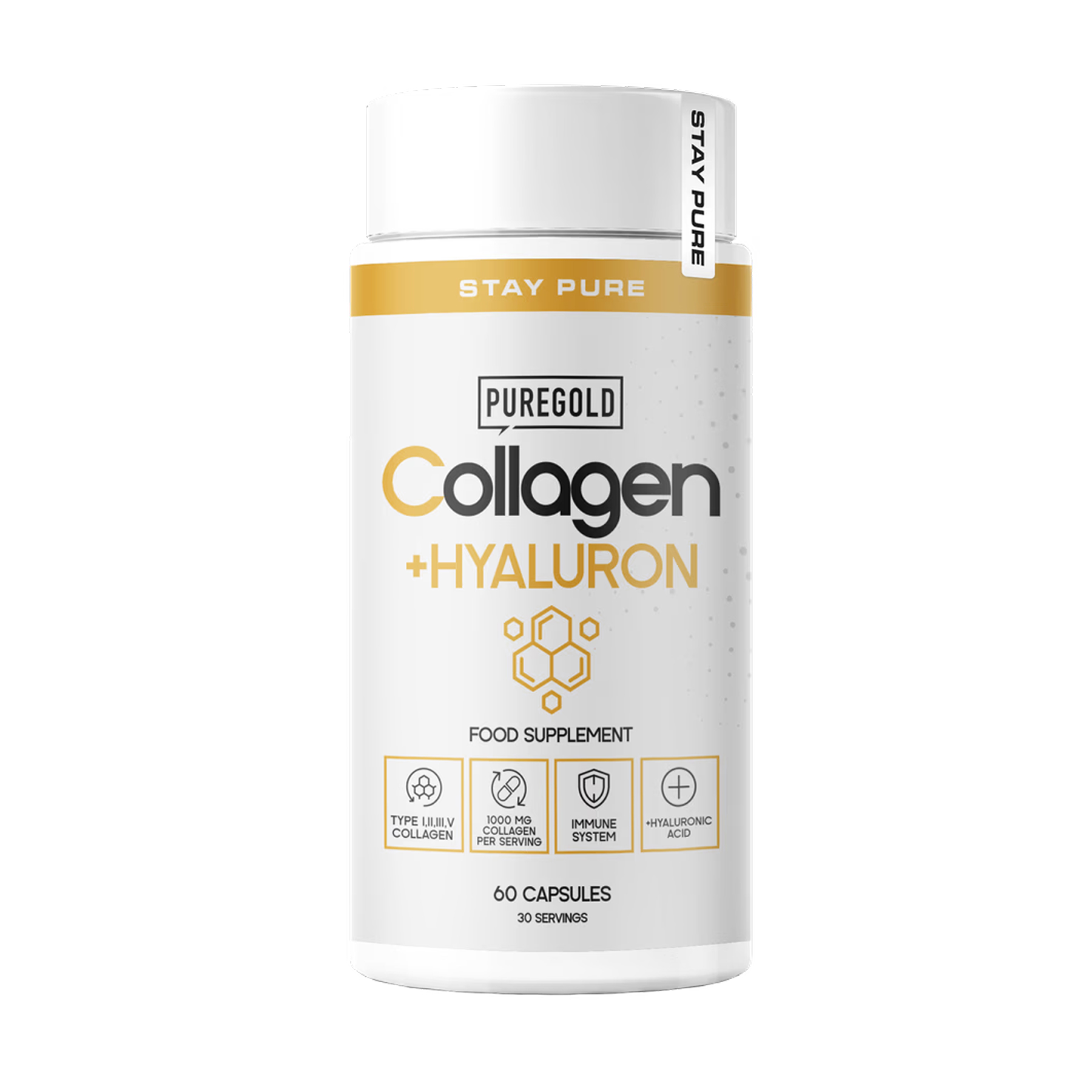Колаген з гіалуроновою кислотою Pure Gold, 60 капсул