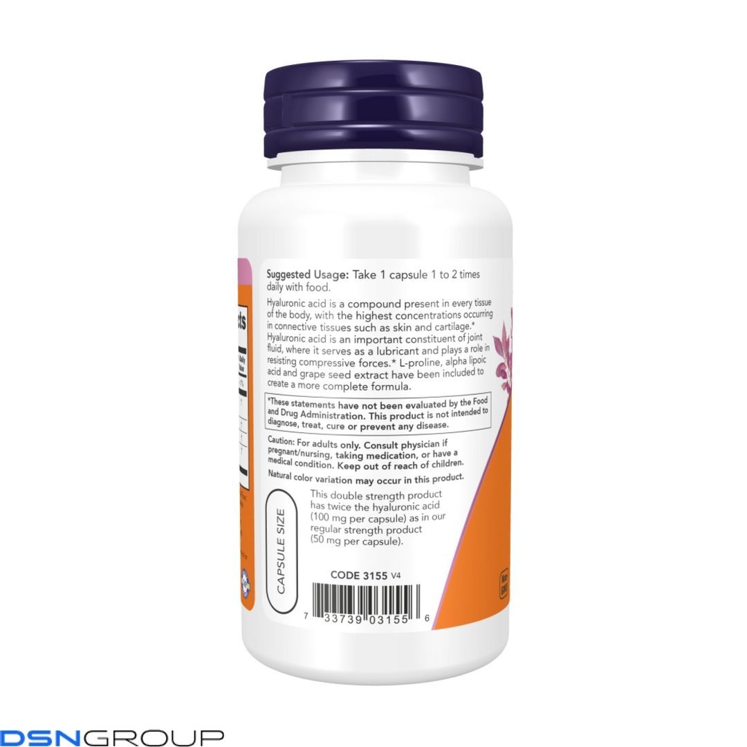 Hyaluronic Acid Double Strength 100 mg - 120 vcaps