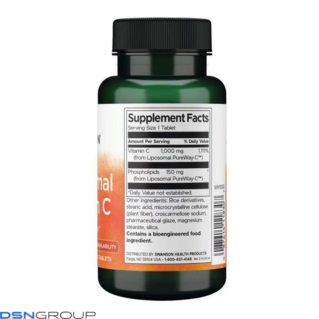 Liposomal Vitamin C - High Bioavailability 1000 mg - 60 tabs 2023-10-5716 фото Liposomal Vitamin C - High Bioavailability 1000 mg - 60 tabs