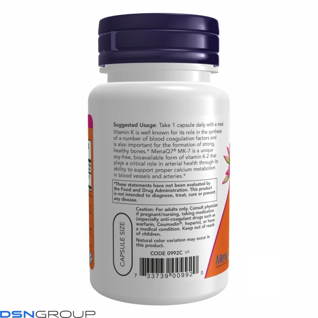 Vitamin K-2 (MK7) 100 mcg - 60 vcaps 2022-10-0461 фото Vitamin K-2 (MK7) 100 mcg - 60 vcaps