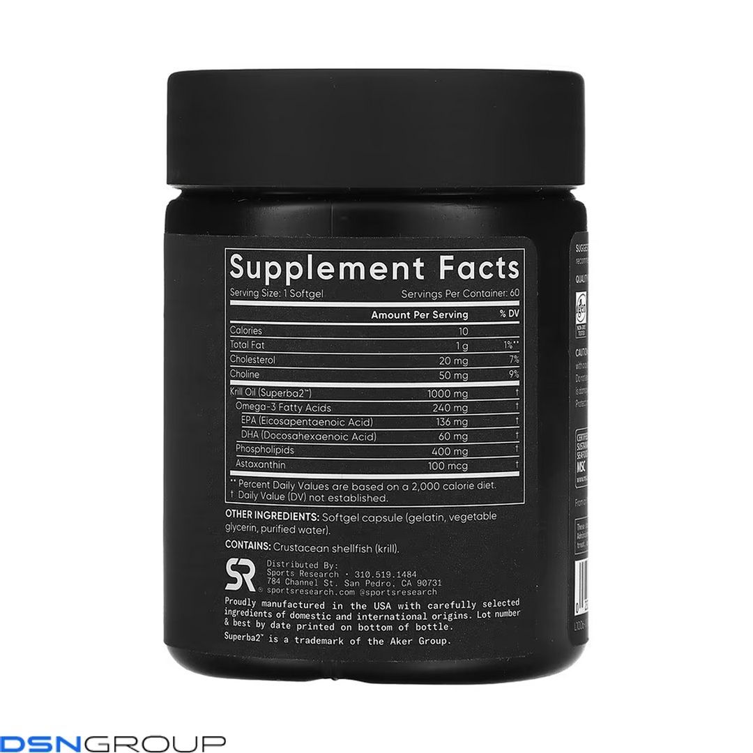 Omega-3 Krill Oil 1000mg - 60 softgels