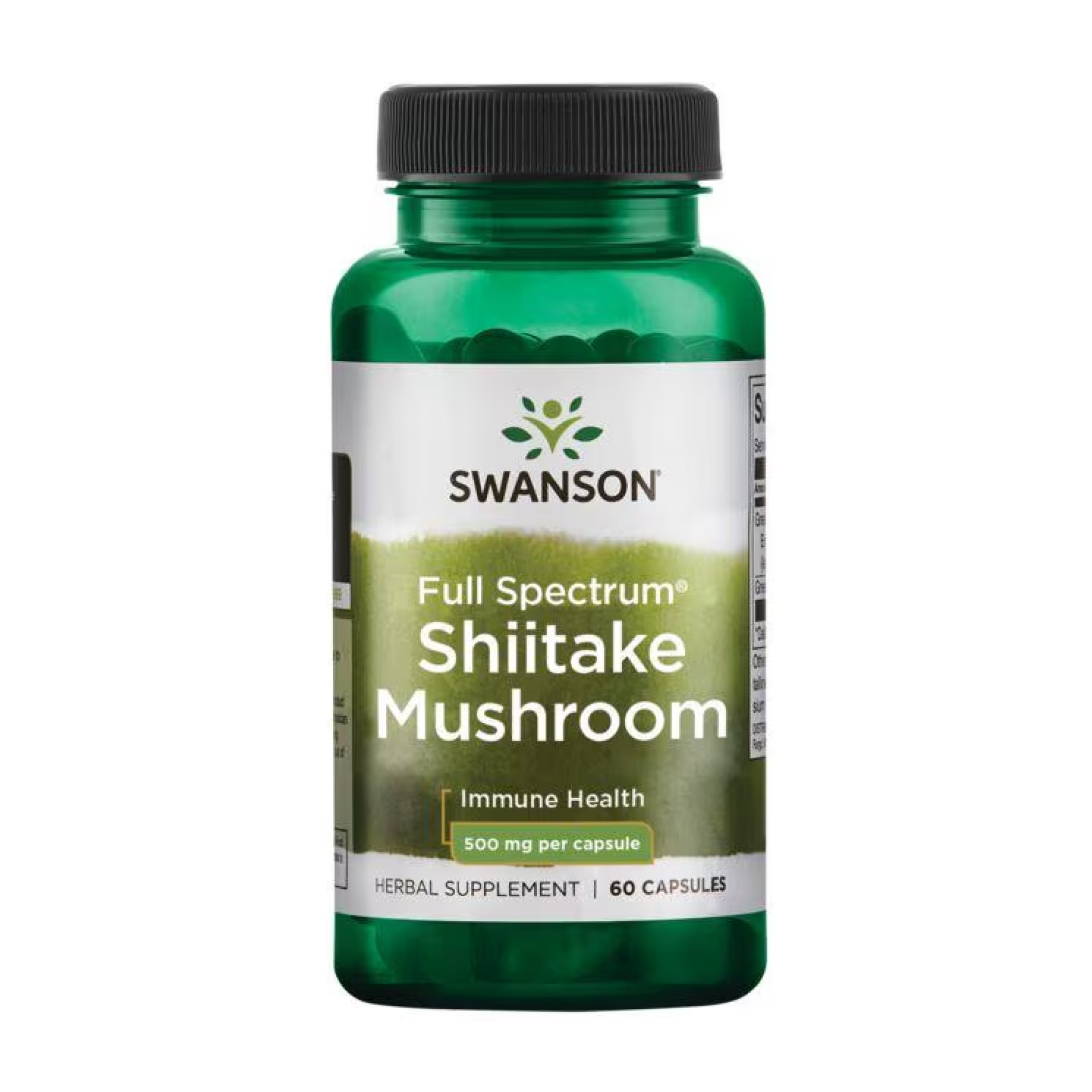 Гриби шиїтаке Swanson Full Spectrum, 500 мг, 60 капсул