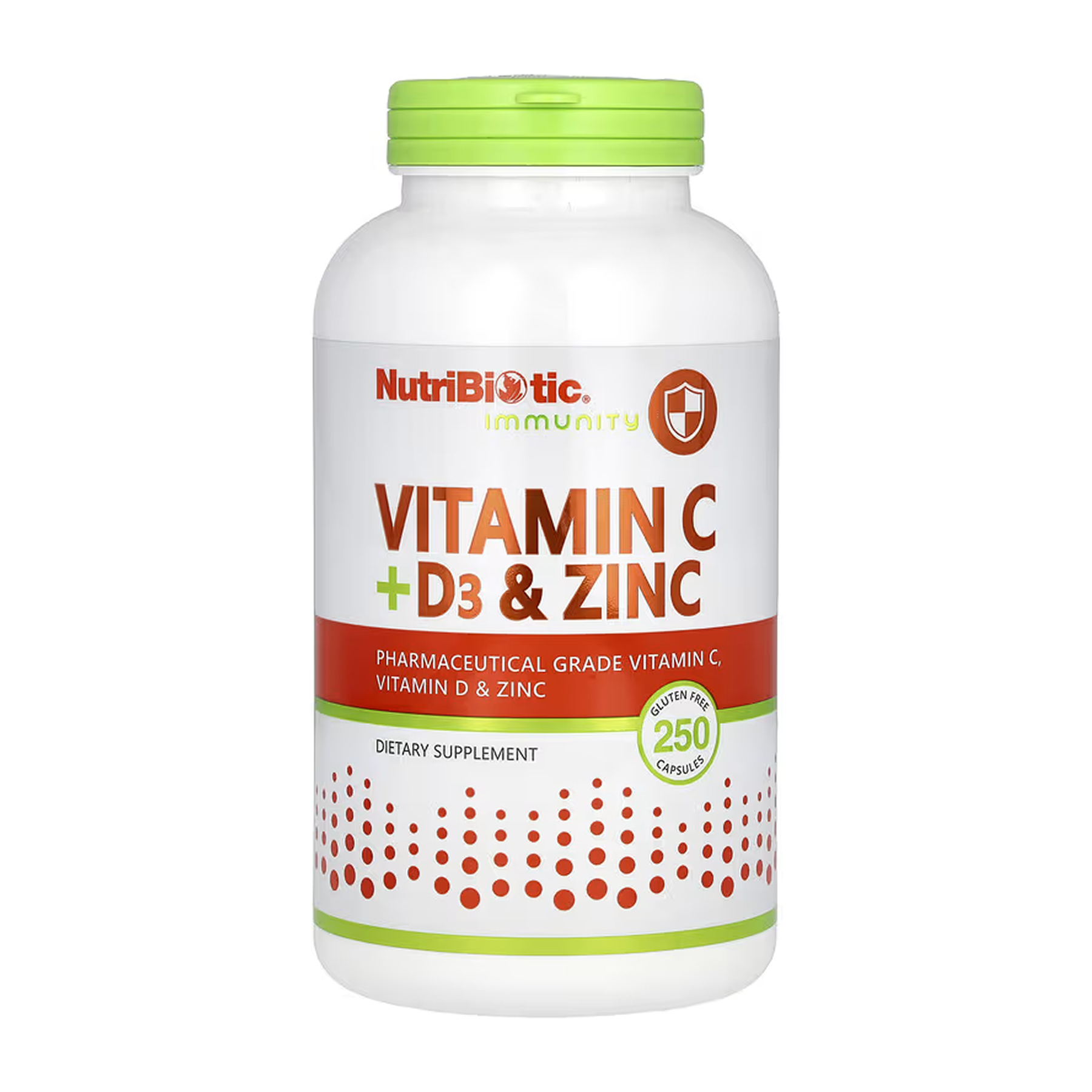 NutriBiotic вітаміни C, D3 і цинк, 250 капсул