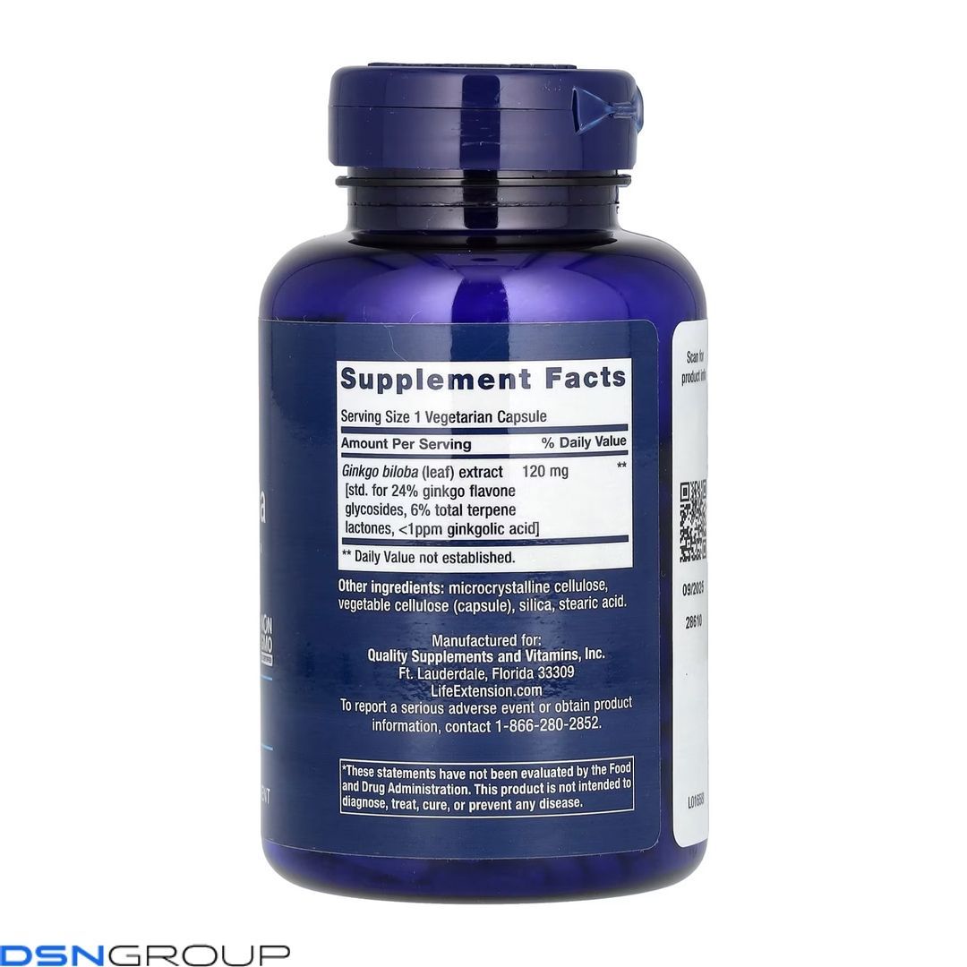 Ginkgo Biloba Certified Extract™ 120mg - 365 vcaps 2022-10-1899 фото Ginkgo Biloba Certified Extract™ 120mg - 365 vcaps