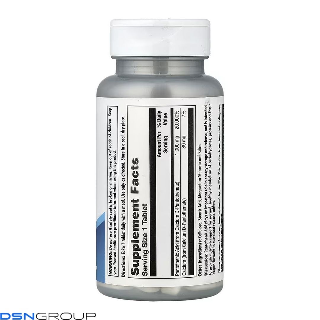 Pantothenic Acid Sustained Release 1000mg - 50 tabs