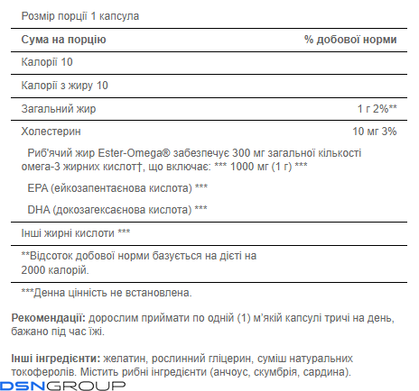 Omega 3 1000mg - 250softgels