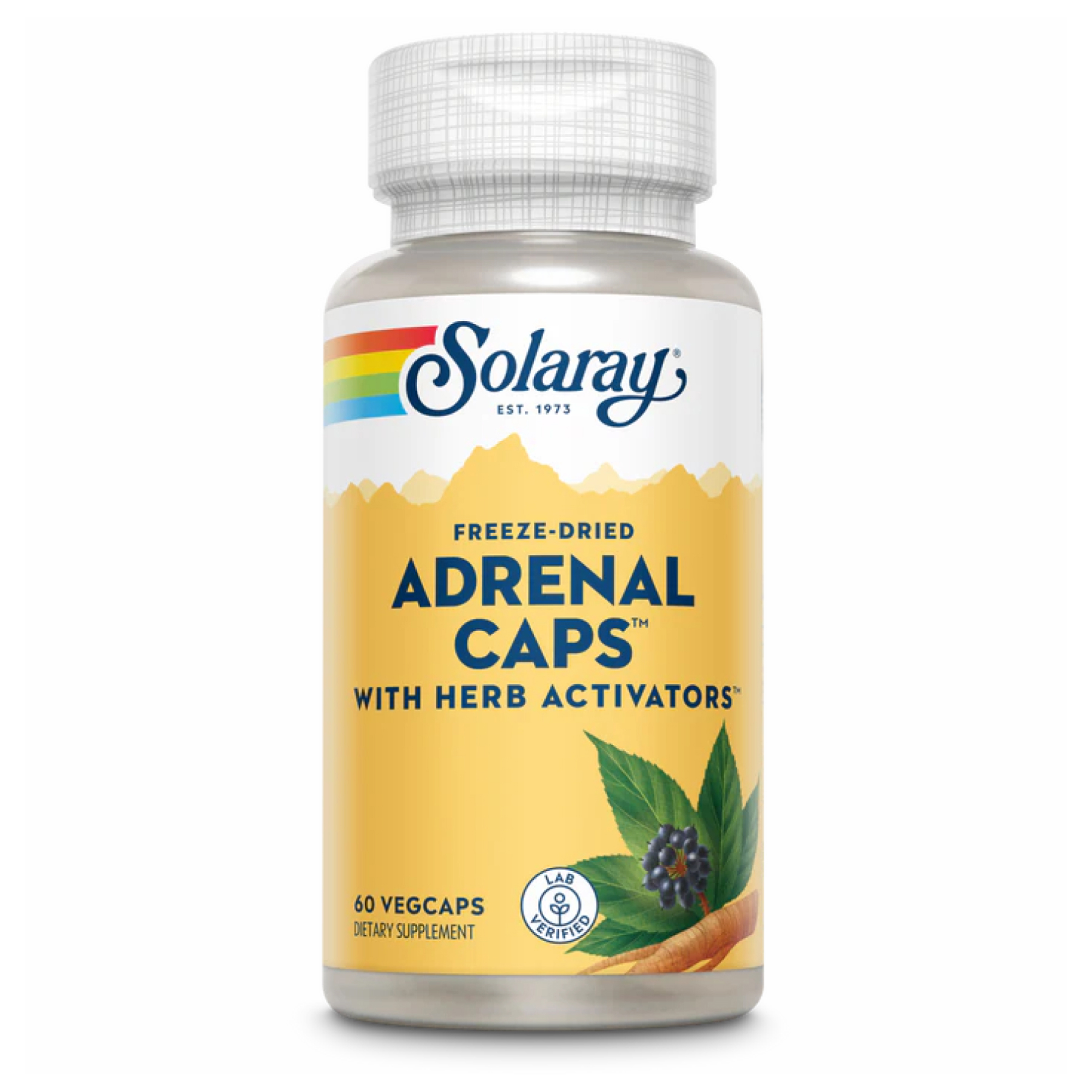Solaray Adrenal 170 мг, 60 вегетаріанських капсул