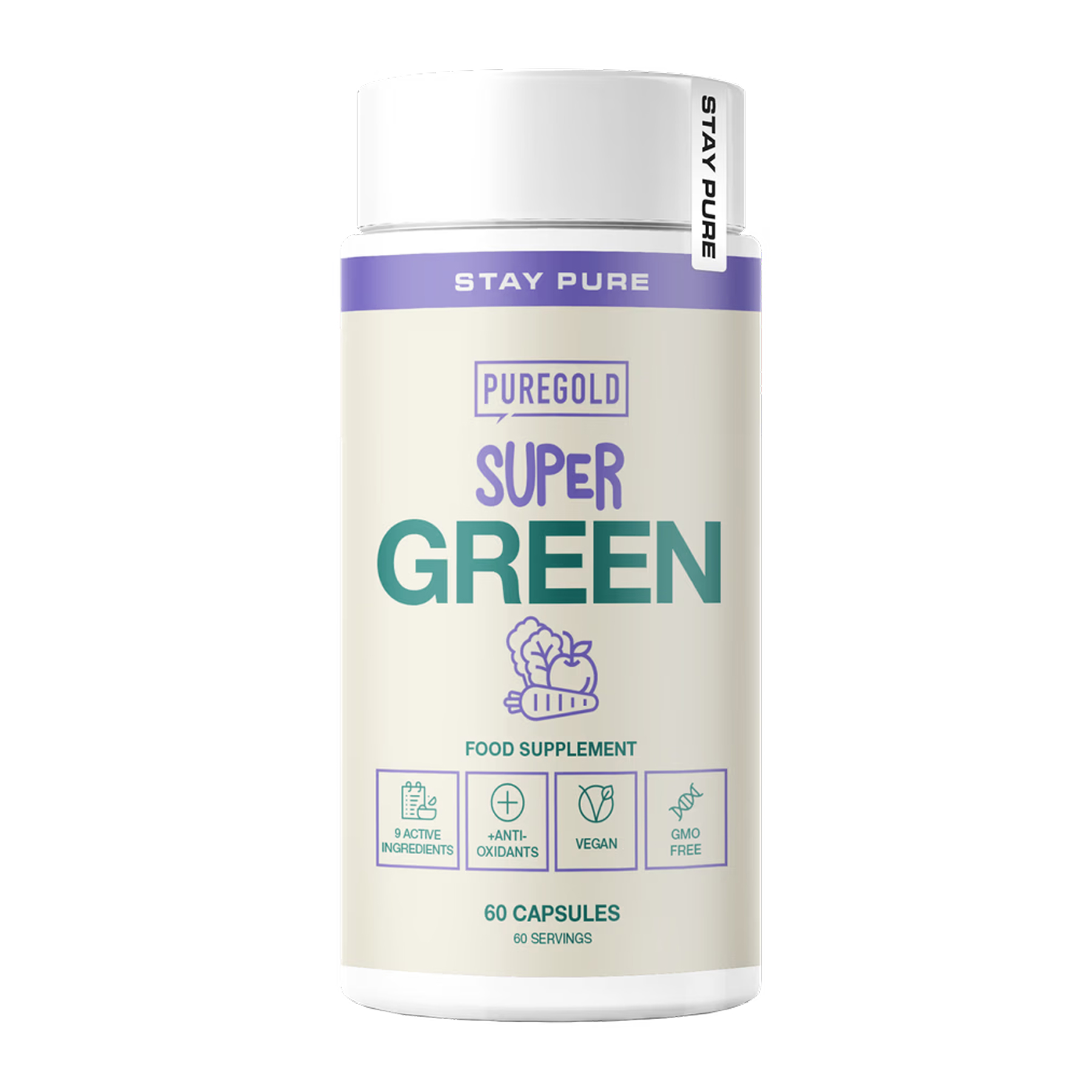 Pure Gold Super Green — комплекс суперфудів, 60 капсул