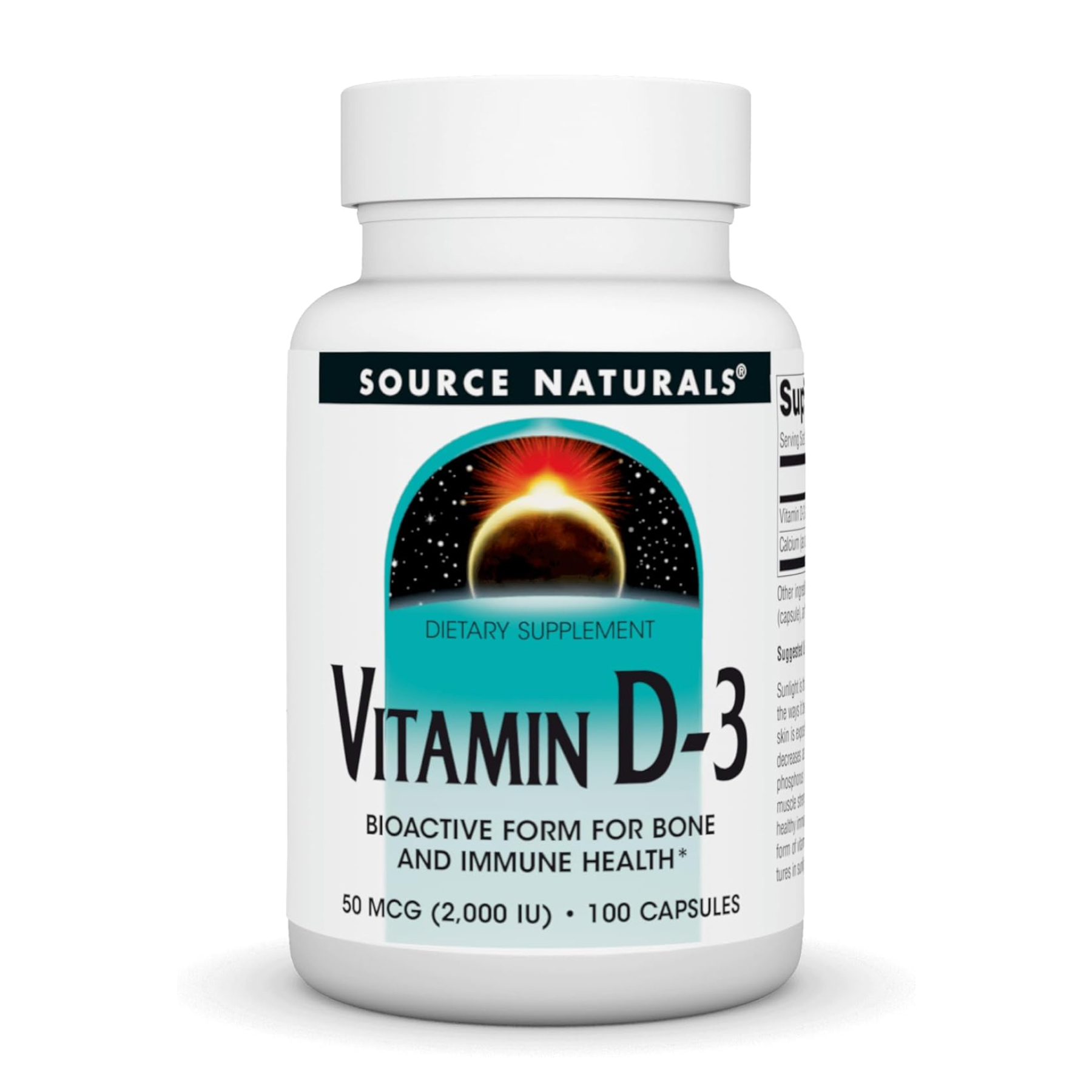 Вітамін D3 Source Naturals 2000 МО, 100 капсул