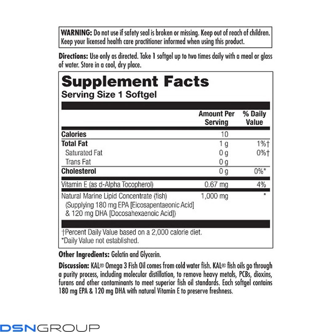 Omega 3 1000mg - 60 softgels