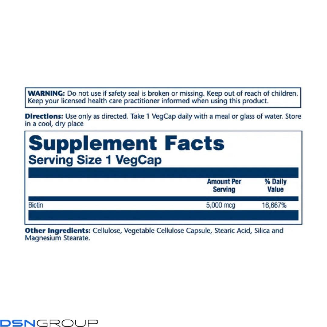 Biotin Timed-Release 5000mcg - 60 vcaps
