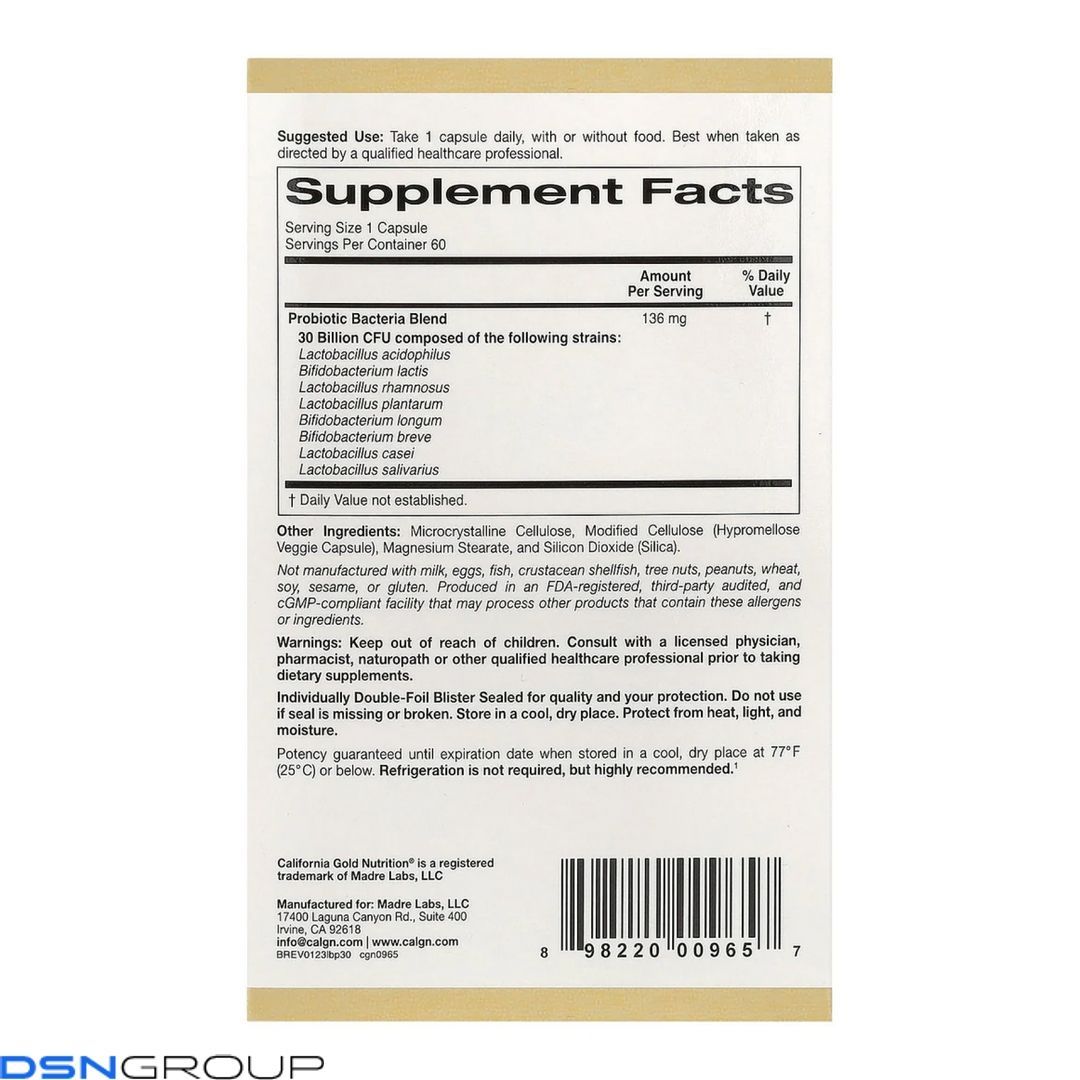 LactoBif 30 Probiotics - 60 veg caps