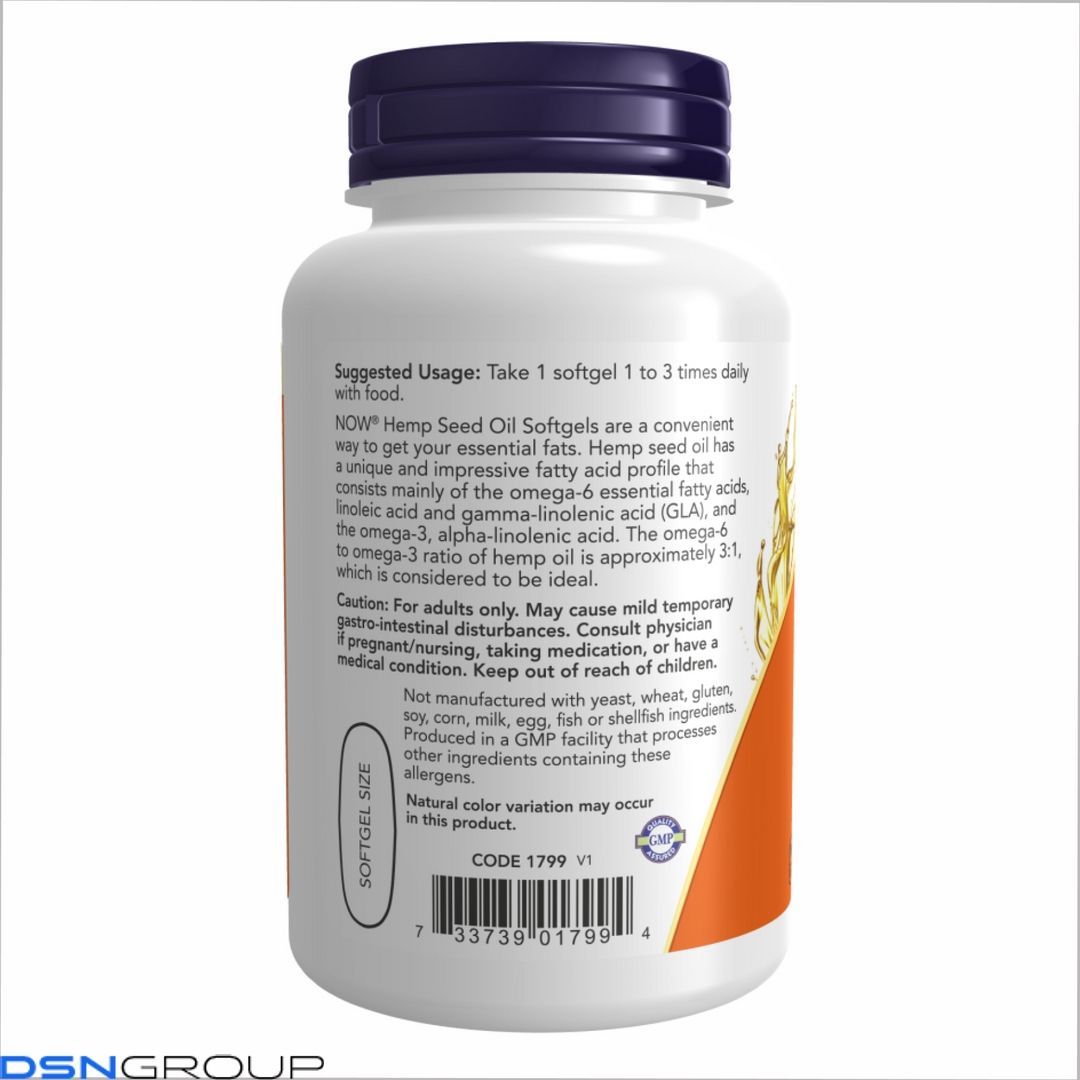 Hemp Seed Oil 1000 mg - 120 Softgels