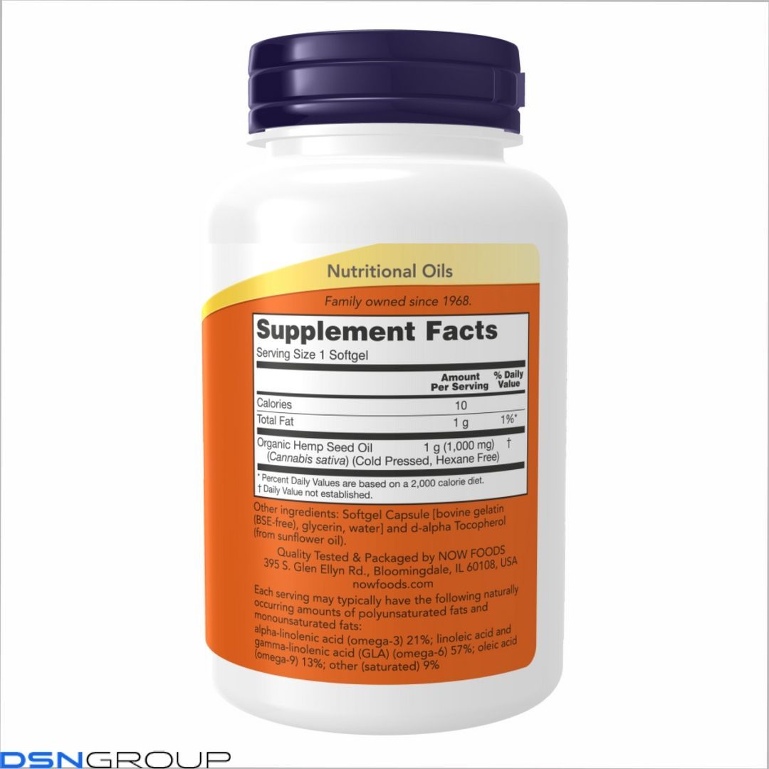 Hemp Seed Oil 1000 mg - 120 Softgels