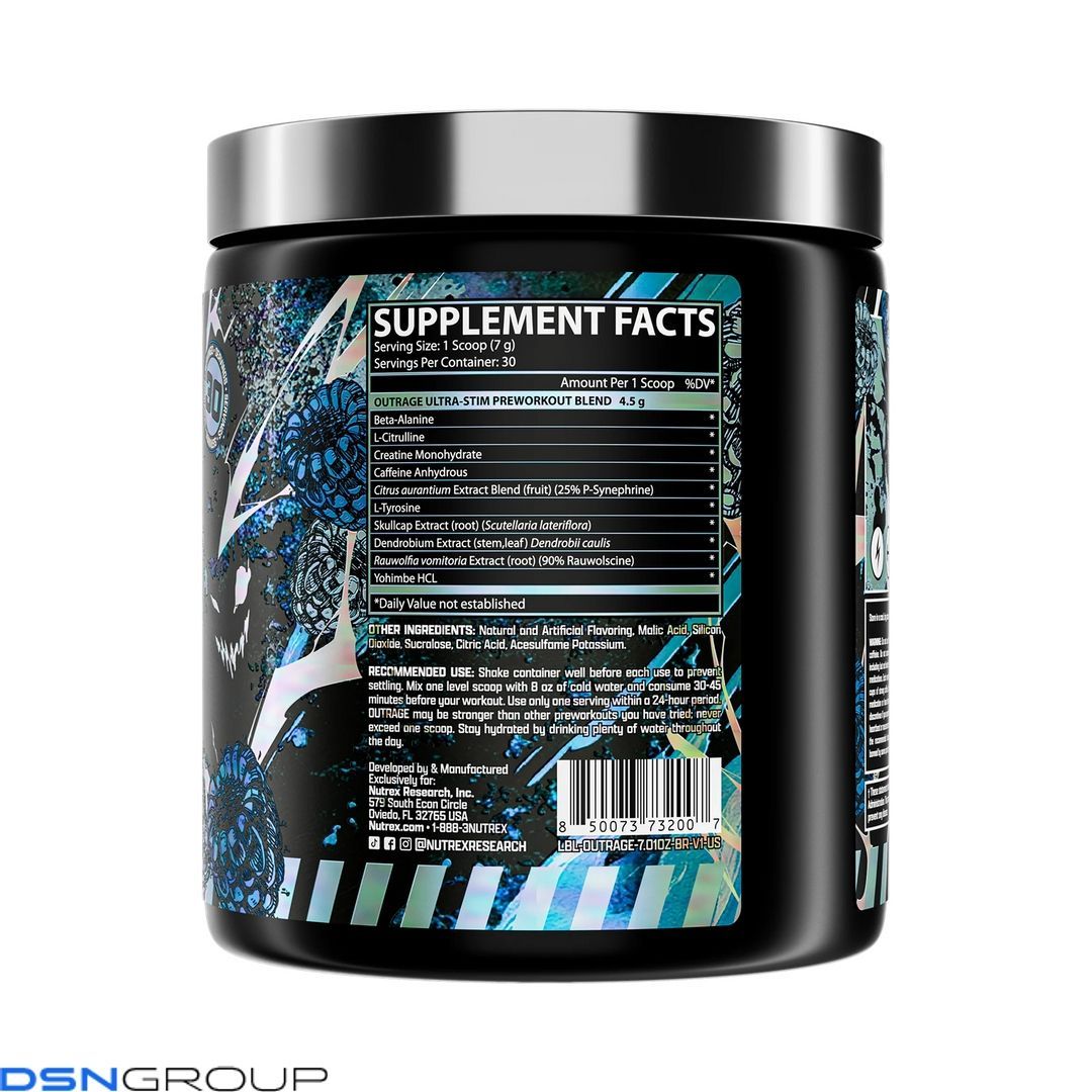 Outrage - 30 serv Blue Raspberry