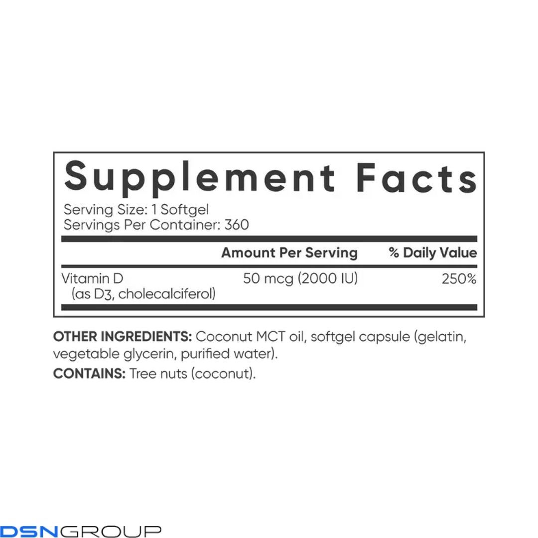 Vitamin D3 2000IU - 360 softgels
