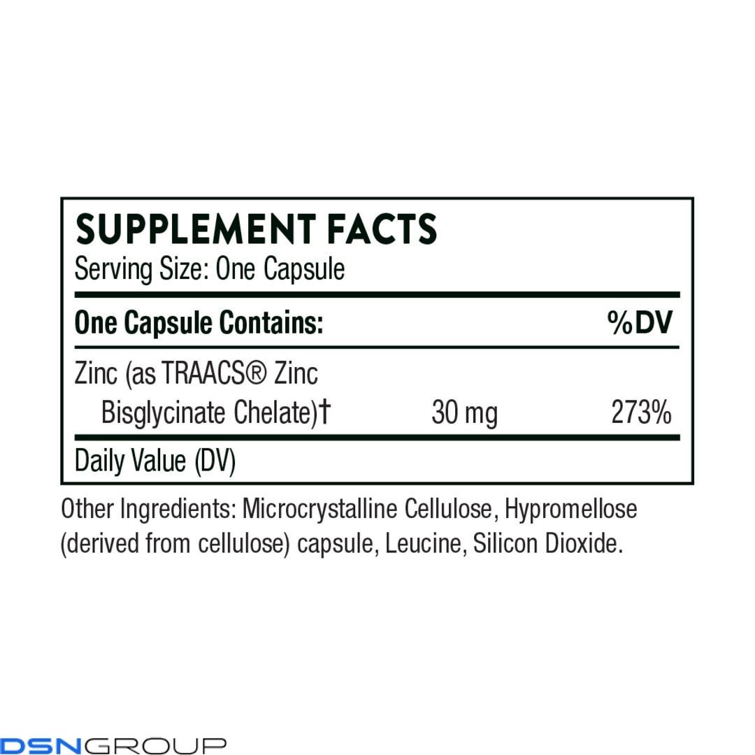 Zinc Bisglycinate 30 mg - 60 caps