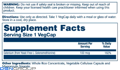 Selenium Yeast Free 100mcg - 90 vcaps