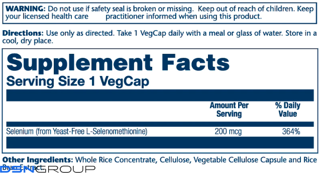 Selenium Yeast Free 200mcg - 90 vcaps