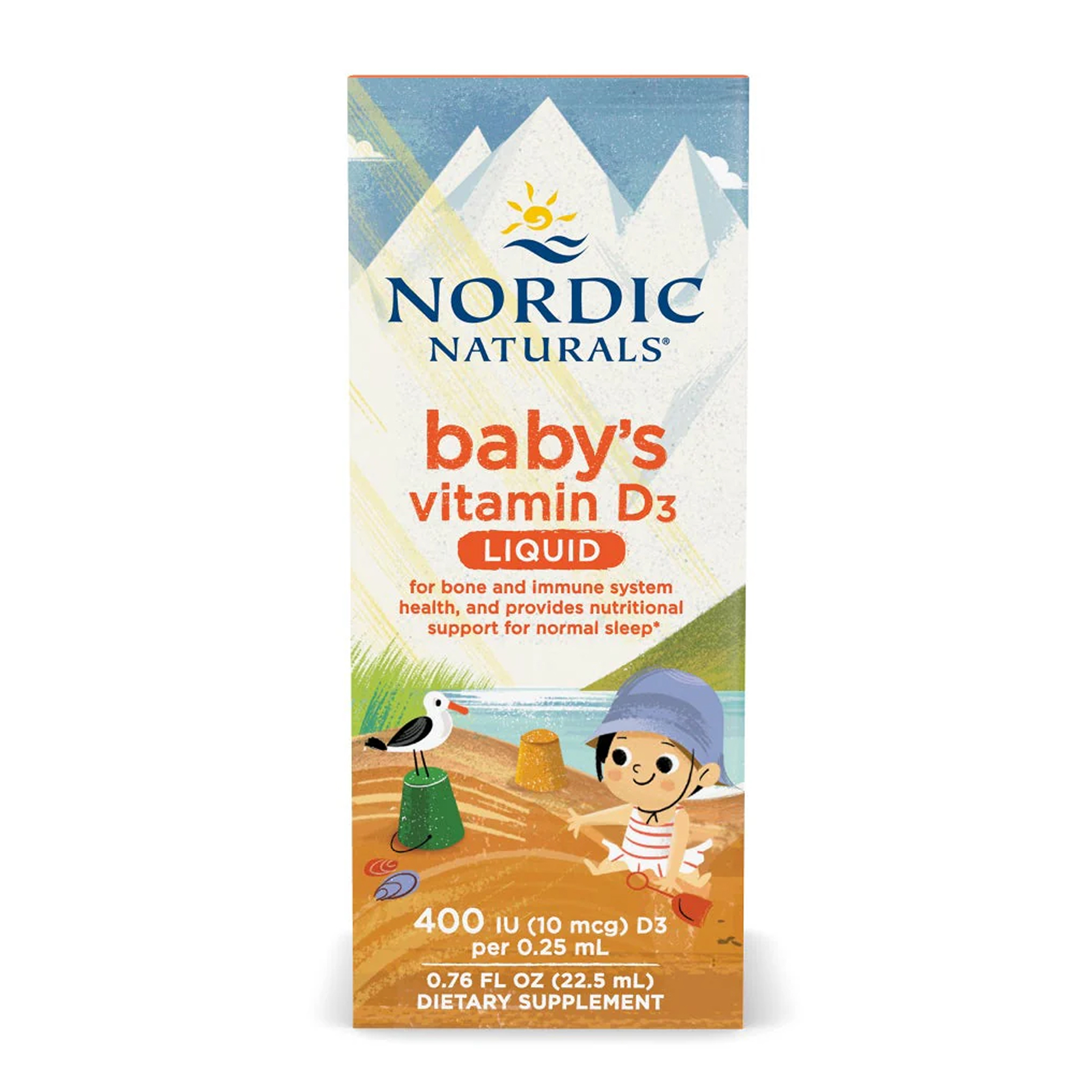 Nordic Naturals Baby's Vitamin D3 Liquid, 22.5 мл — рідкий вітамін D3 для немовлят (пошкоджена упаковка)