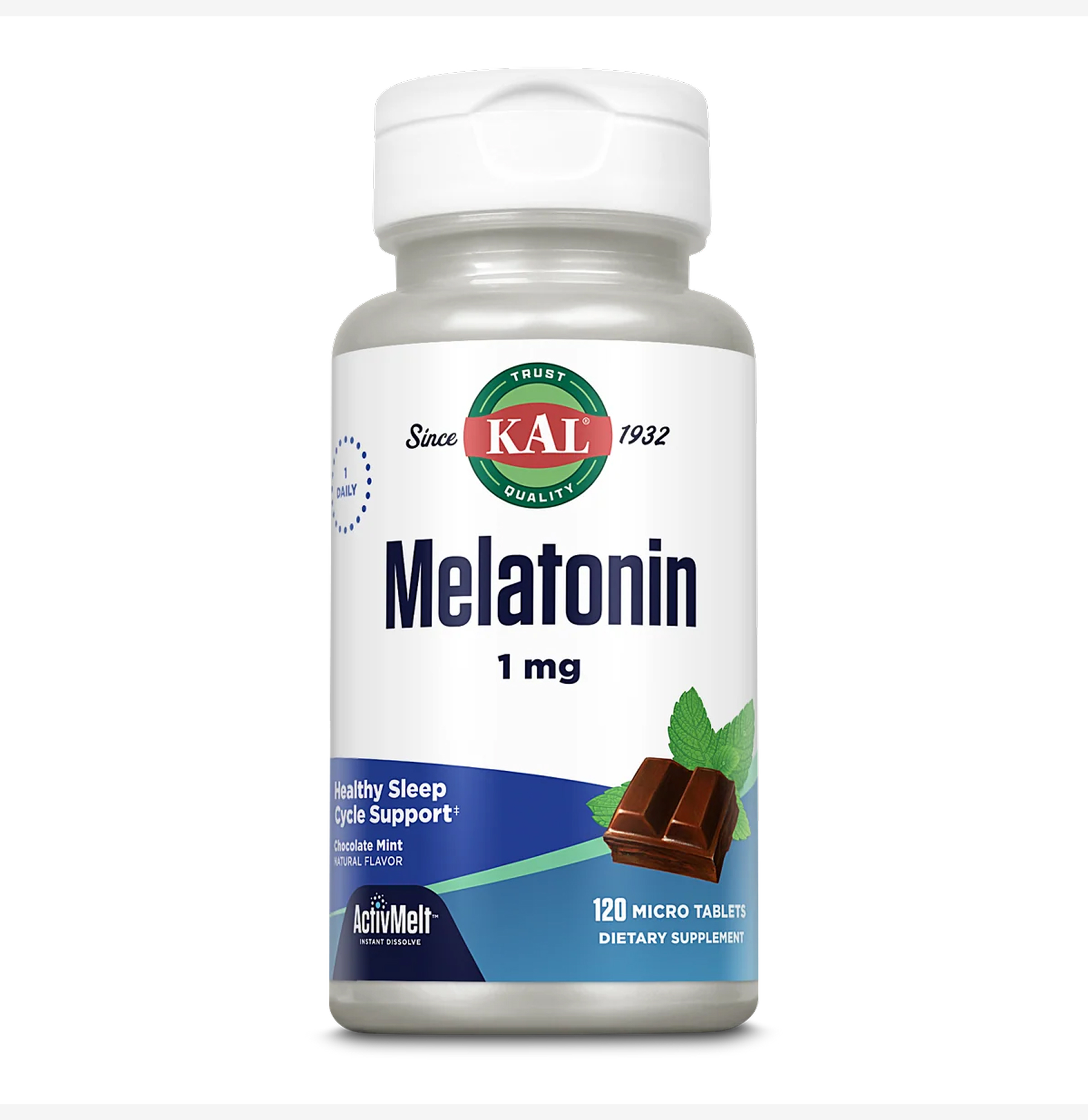 KAL Melatonin 1 мг — 120 мікротаблеток для сну, швидкодіюча формула ActivTab