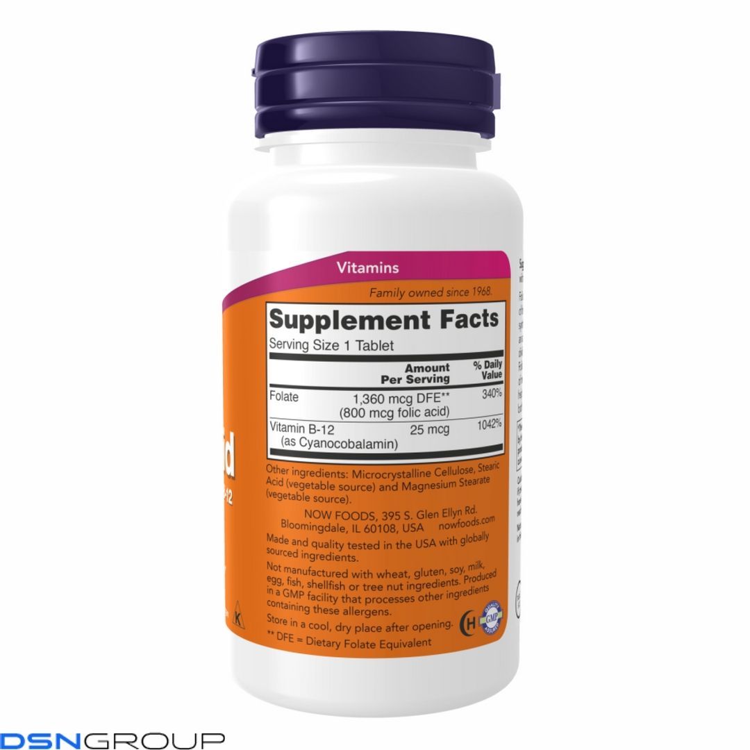 Folic Acid 800mcg - 250 tabs