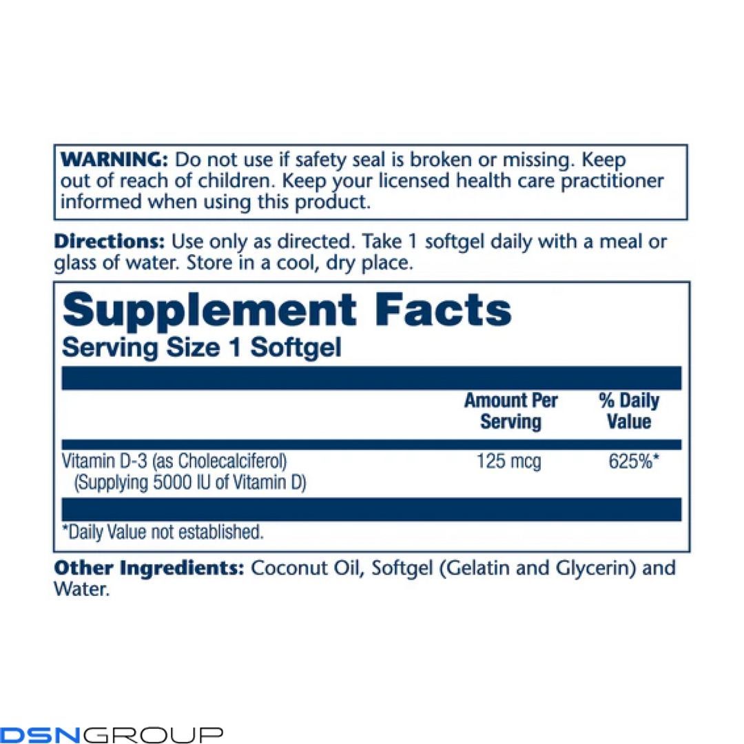 Super Bio Vit D-3 in Coconut 125mcg - 120 softgels