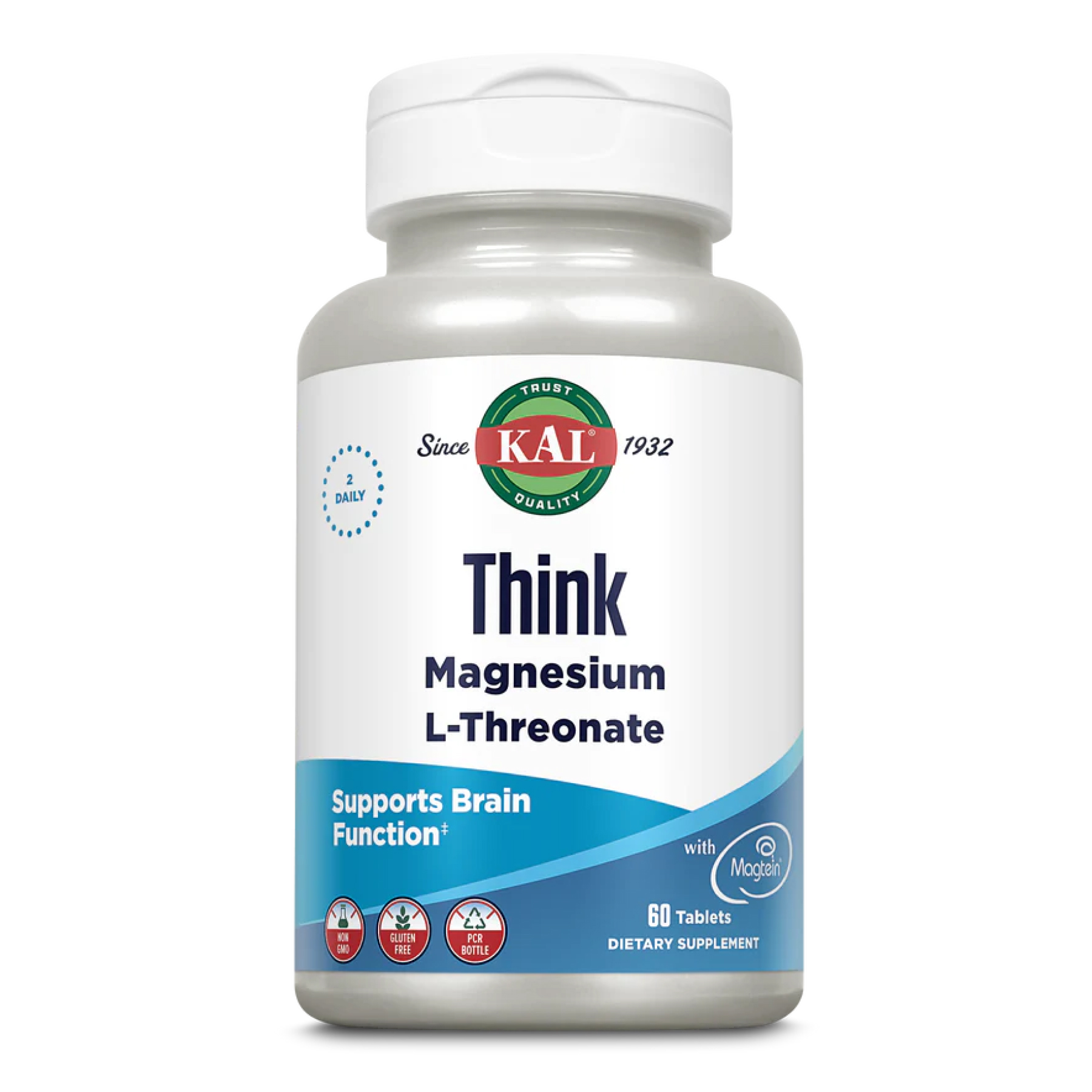 KAL Think Magnesium L-Threonate (Magtein) — магній L-треонат, 60 таблеток