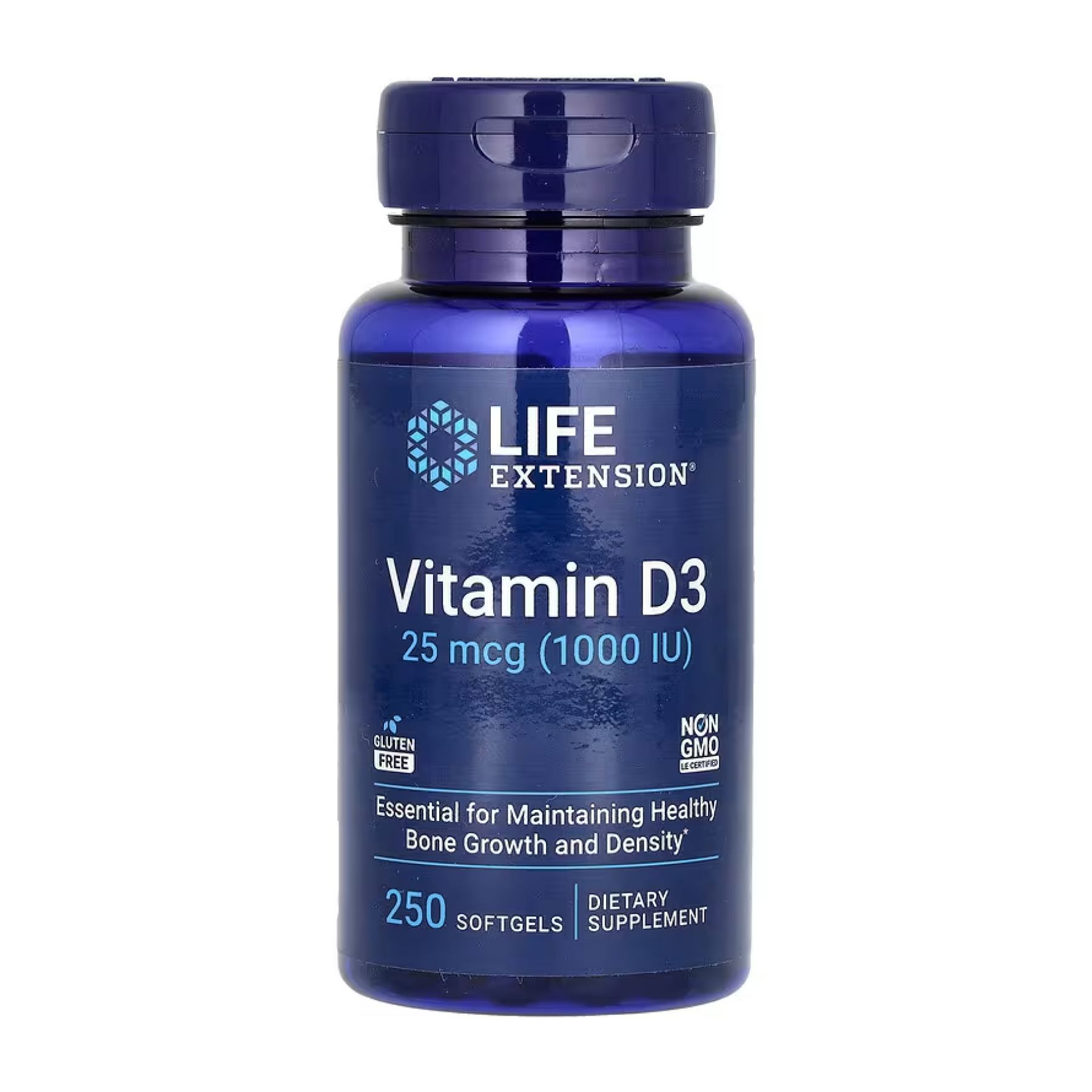 Вітамін D3 Life Extension, 25 мкг, 250 м’яких капсул