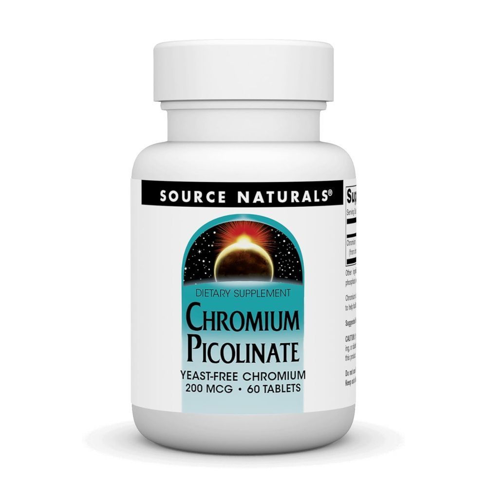 Chromium Picolinate 200 mcg Yeast Free - 60 tabs (Повреждена этикетка)