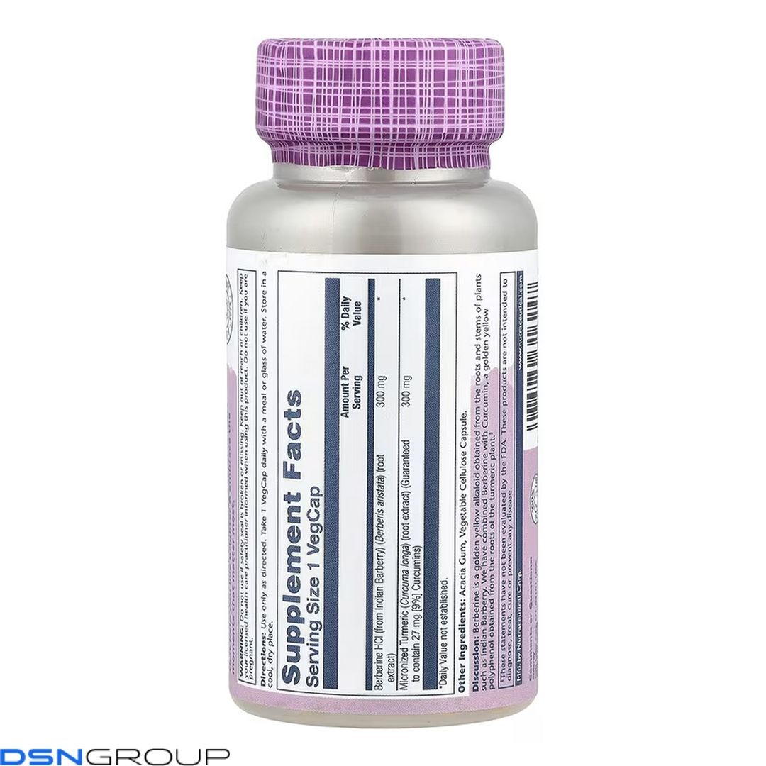 Berberine & Curcumin 600mg - 60 vcaps