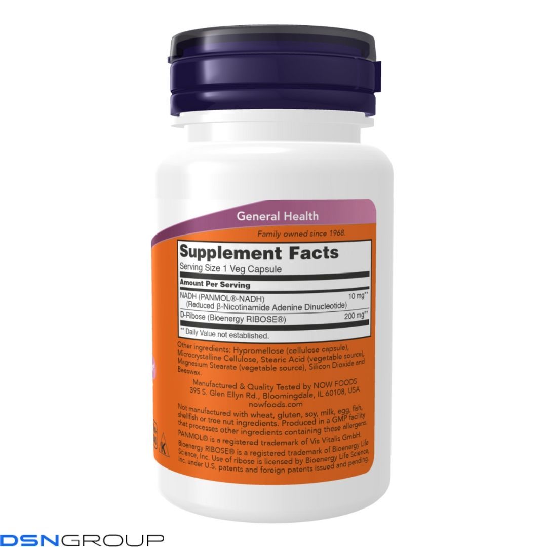 NADH 10mg With 200mg Ribose - 60 vcaps