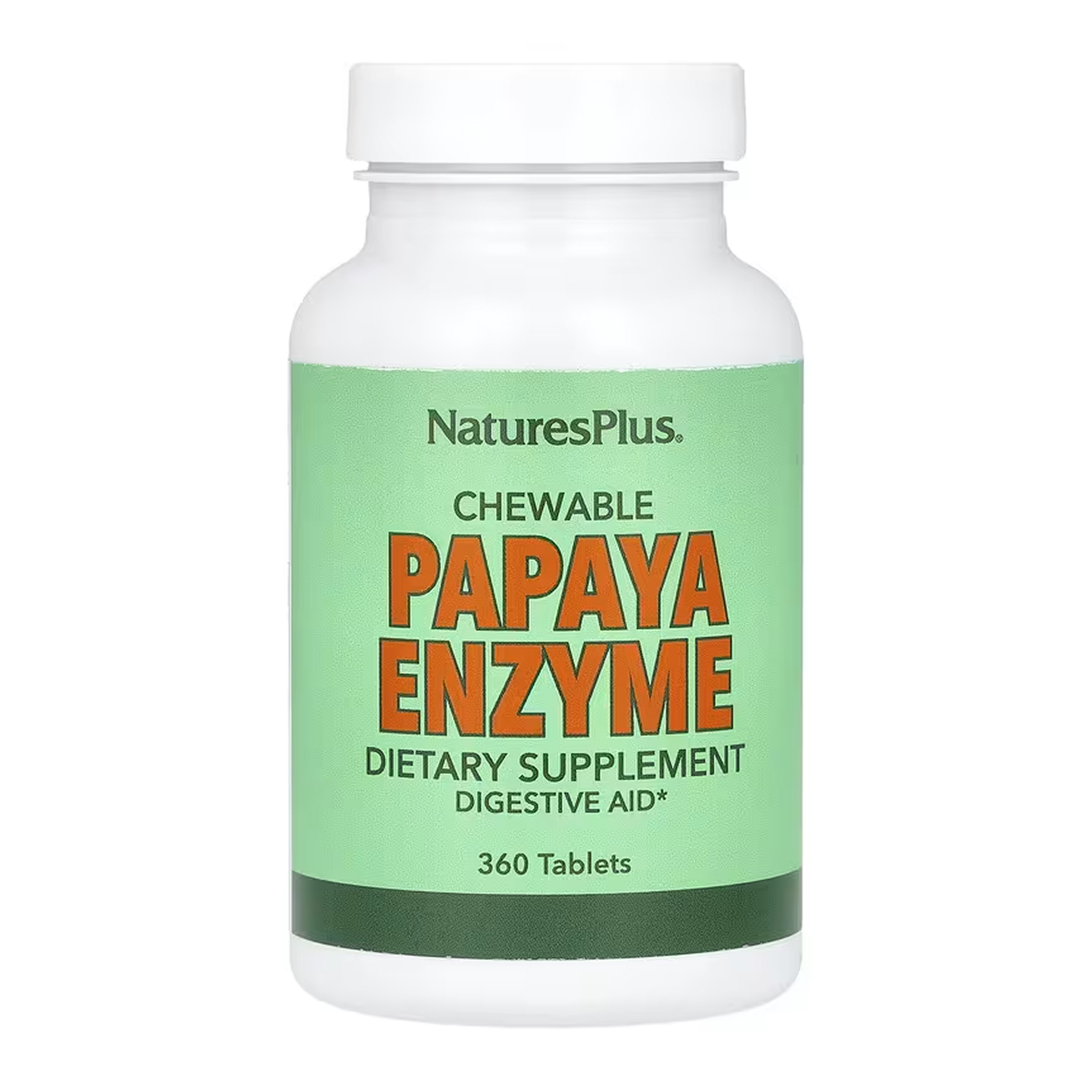 NaturesPlus Papaya Enzyme — жувальні таблетки з папаїном, 360 таблеток