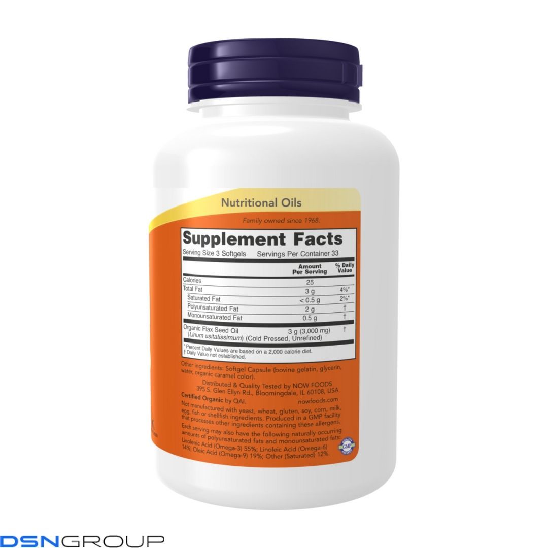 (12.02 Ожидание) Flax Oil 1000mg - 100 softgels
