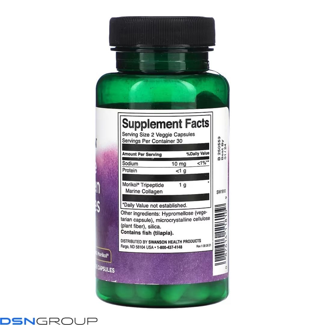 Marine Collagen Peptides Type I Featuring Morikol 500mg - 60 vcaps