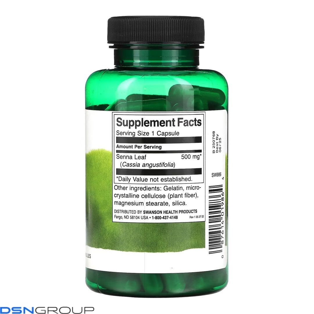 Senna Leaf 500mg - 100 сaps 2023-10-4073 фото Senna Leaf 500mg - 100 сaps