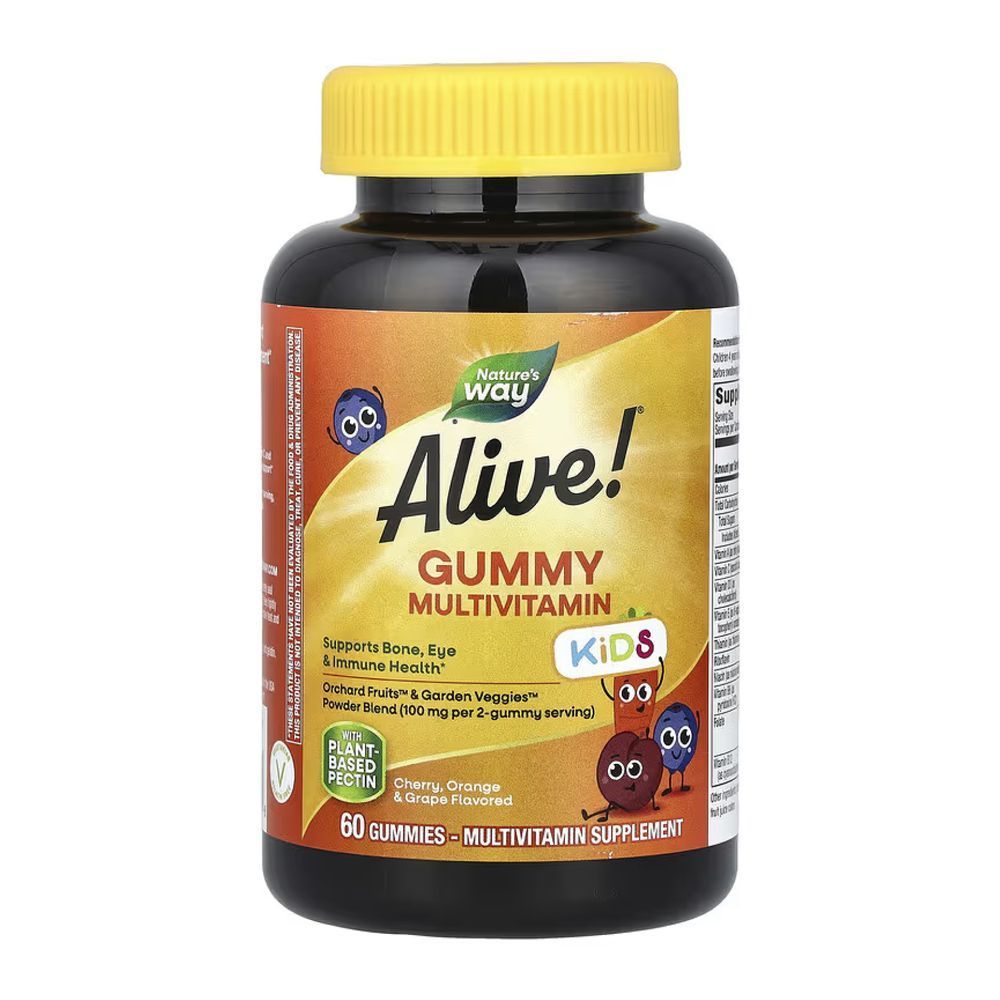 Alive! Children's Gummy Multivitamin, Gluten Free, Made with Pectin - 60 gummies (Повреждена этикетка)