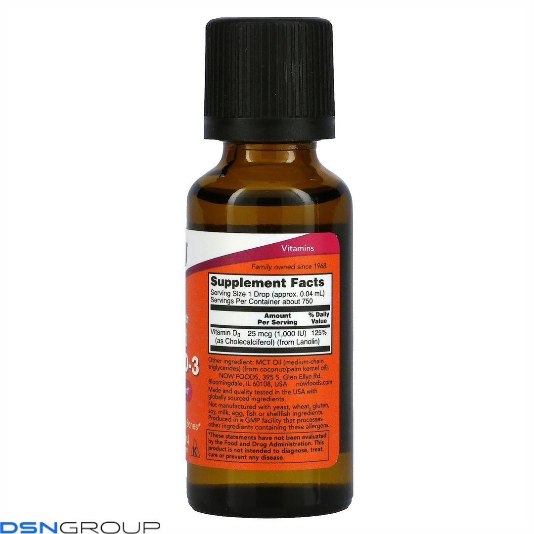 (12.02 Очікування) Liquid Vitamin D-3 - 30ml (1fl oz)