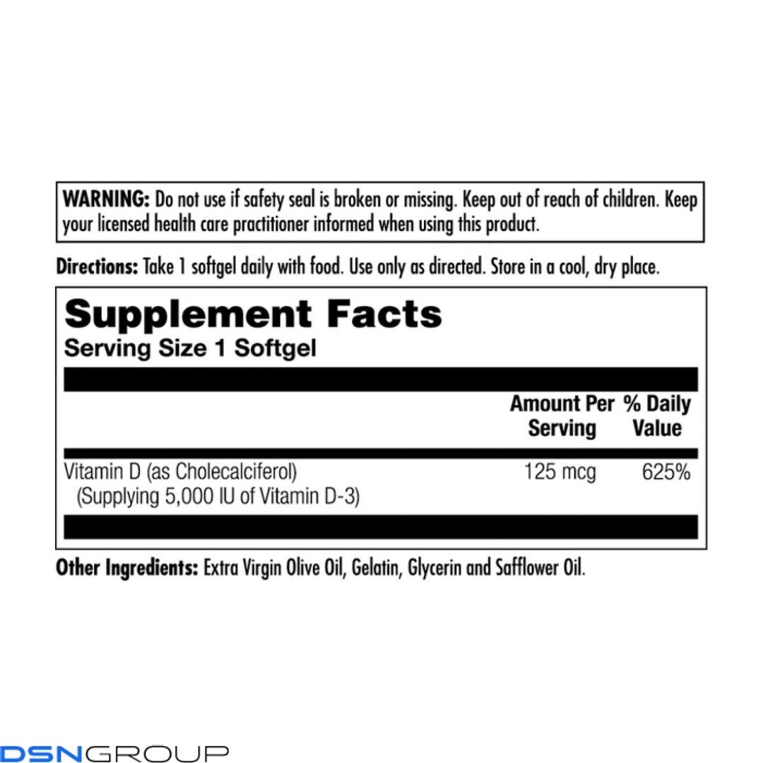 D-3 5000 IU 125mcg - 90 Softgel