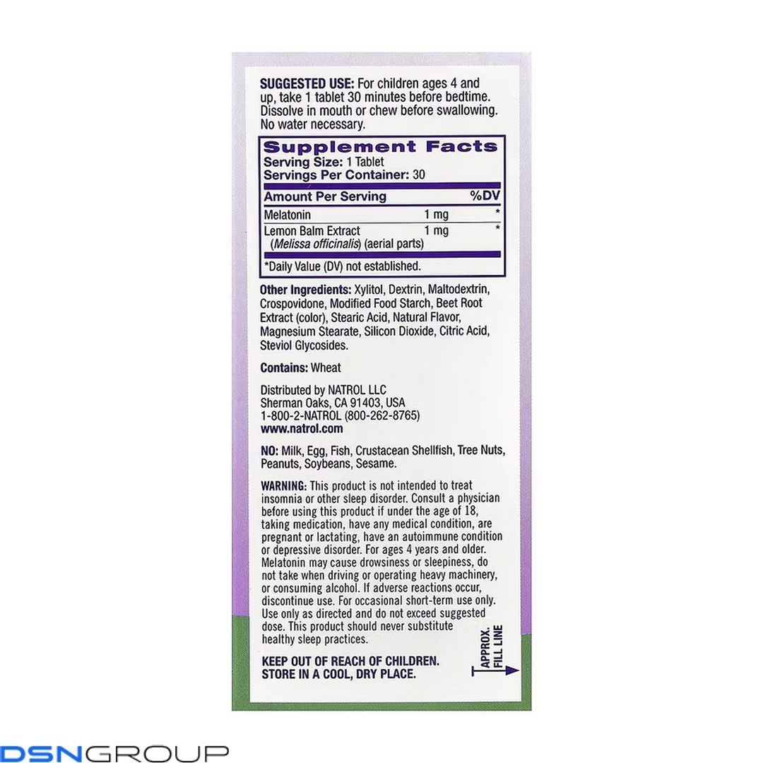 Kids Melatonin 1mg - 30 tabs