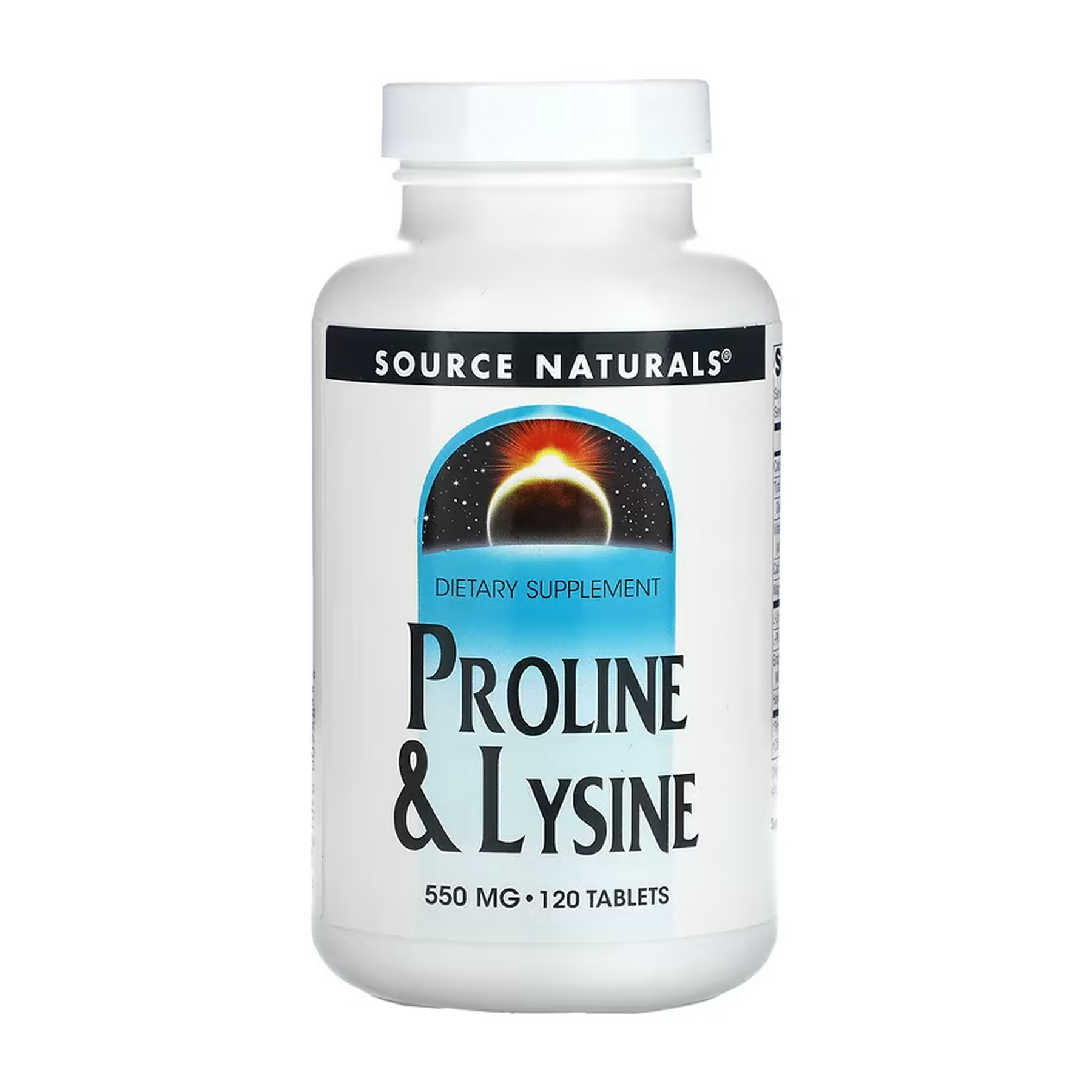 Пролін і лізин Source Naturals, 550 мг, 120 таблеток